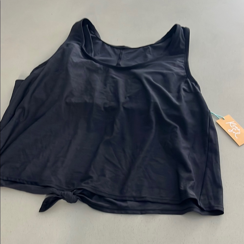 Kona Sol Black Crop Swim Tank